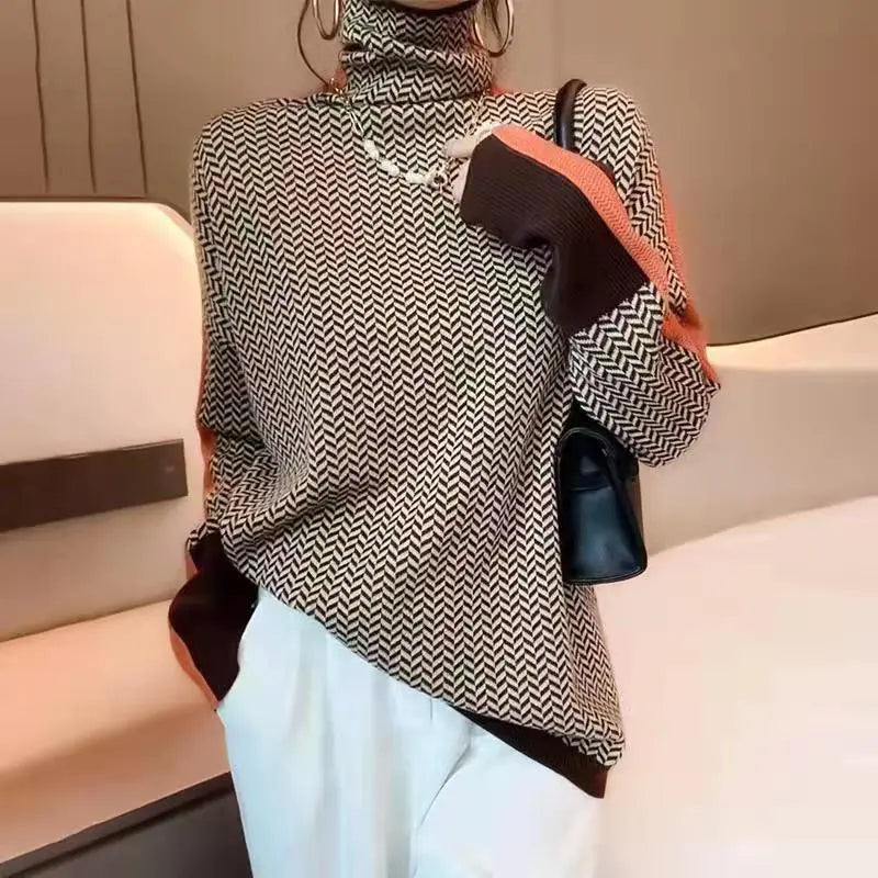 Women's Soft Knit Roll Neck Sweater - OutfitLondon