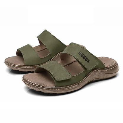 Genuine Leather Men's Beach Slip On Shoes