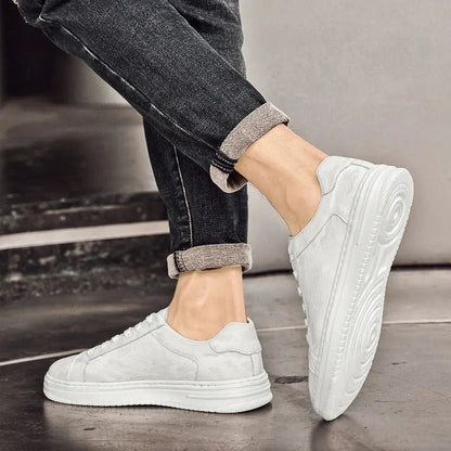 Premium Leather Sneakers - Classic Style Comfort Shoes