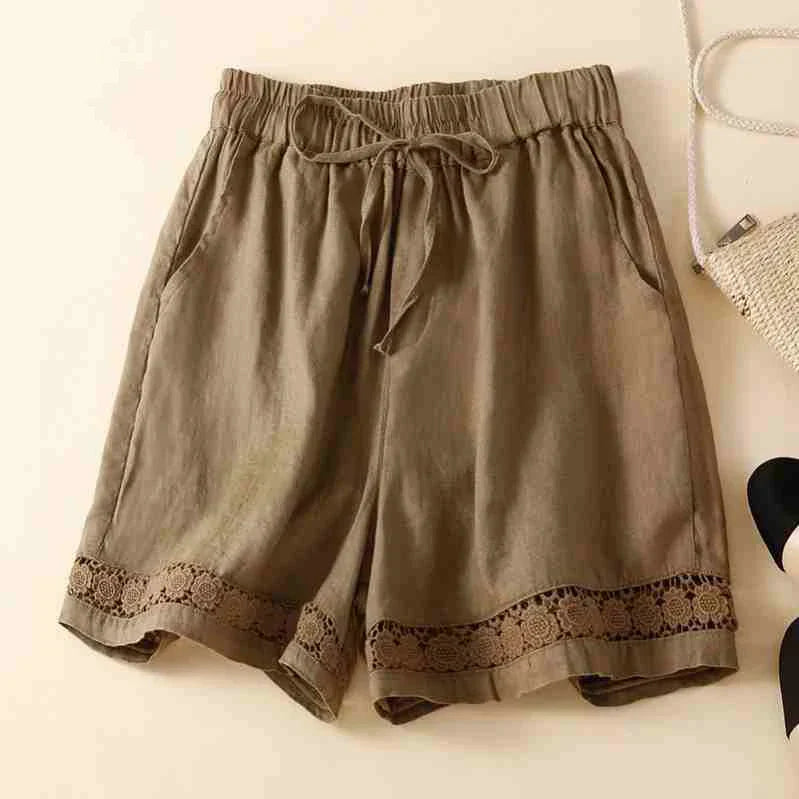 Casual Fit Embroidered Drawstring Shorts