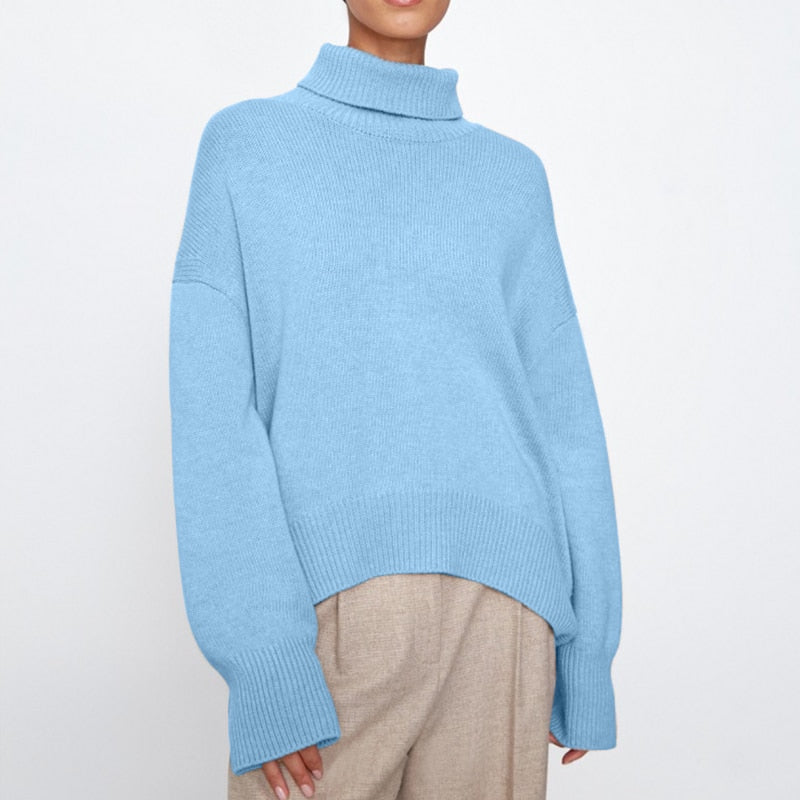 Soft Chunky Cold Weather Turtleneck Sweater