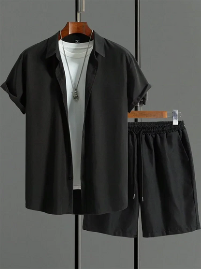 Comfortable Aloha Shirt and Shorts Beach Set
