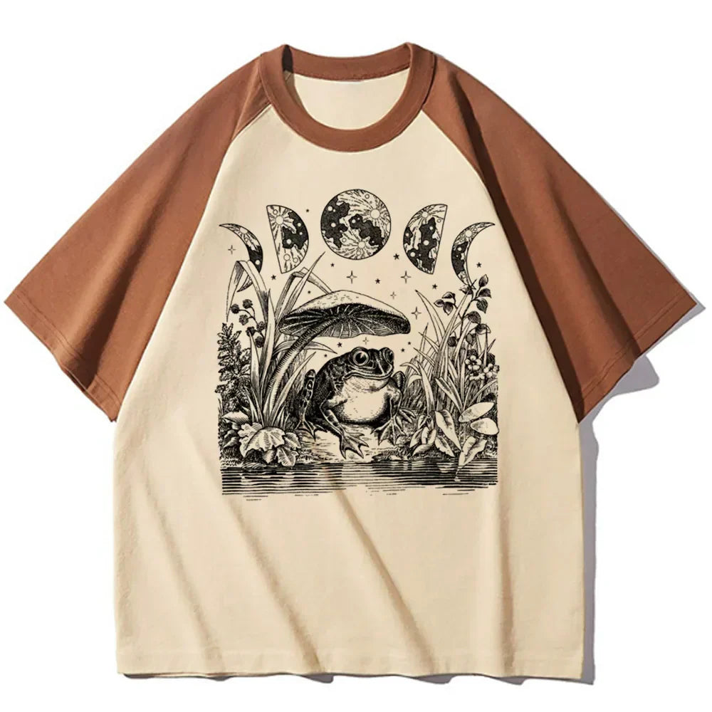 Women's Graphic T Shirt Cotton Vintage Manga Print Raglan Sleeves