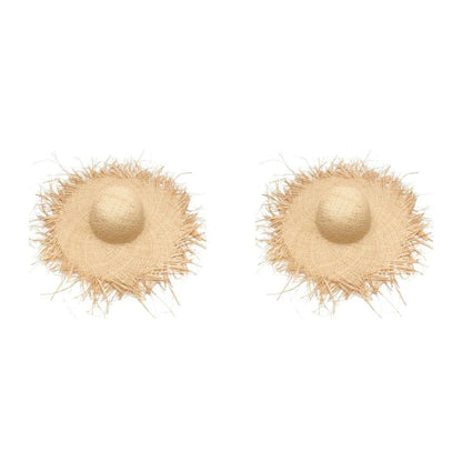 Wide Brimmed Natural Straw Beach Hat