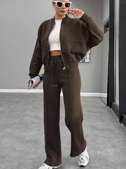 Women's Soft Fleece Jacket and Pant Set - OutfitLondon