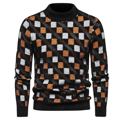 Faux Fur Crew Neck Men's Sweater