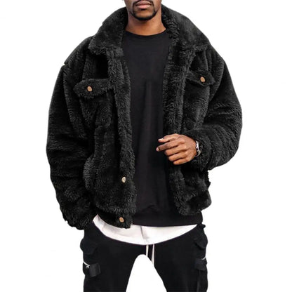 Luxurious Suede Men's Jacket - Warm Winter Coat