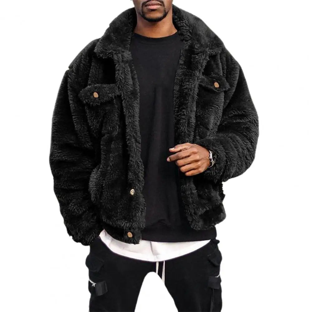 Luxury Fake Fur Mens Parka Jacket