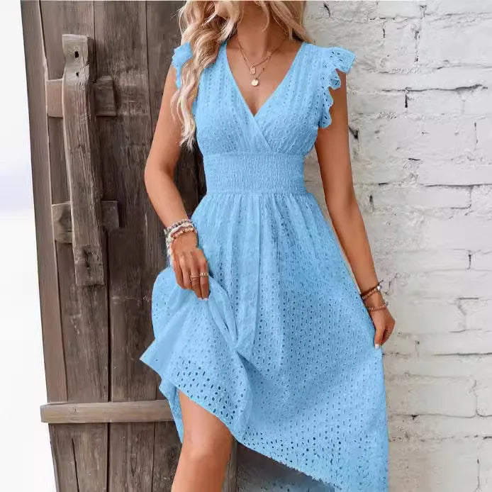 Beautiful Floral Deep V Neck Sundress