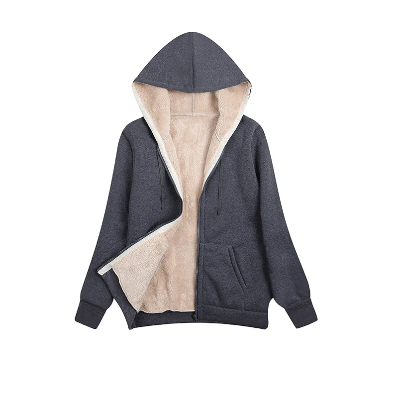 Warm Women's Fleece Hoodie for Winter Season