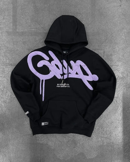 Fashionable City Large Print Hooded Sweatshirt