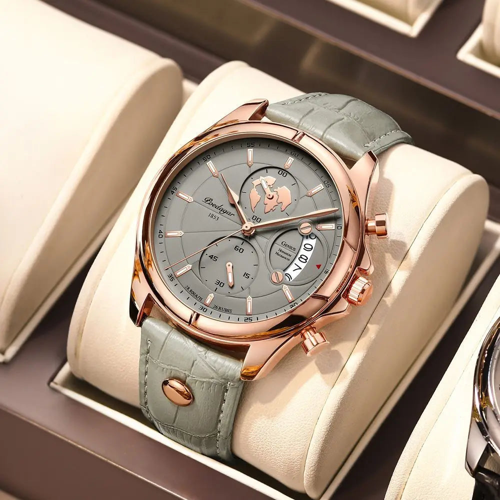 Timeless Brown Leather Strap Watch - OutfitLondon