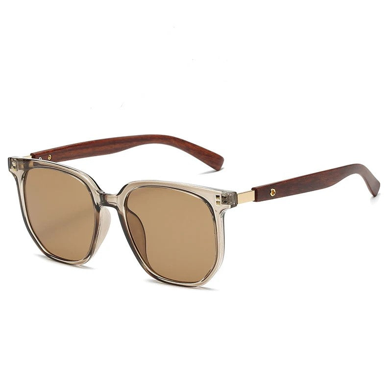 Trendy Wooden Frame Aviator Sunglasses