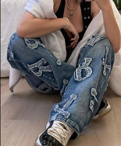 Comfortable Loose Fit Ripped Boyfriend Jeans - OutfitLondon