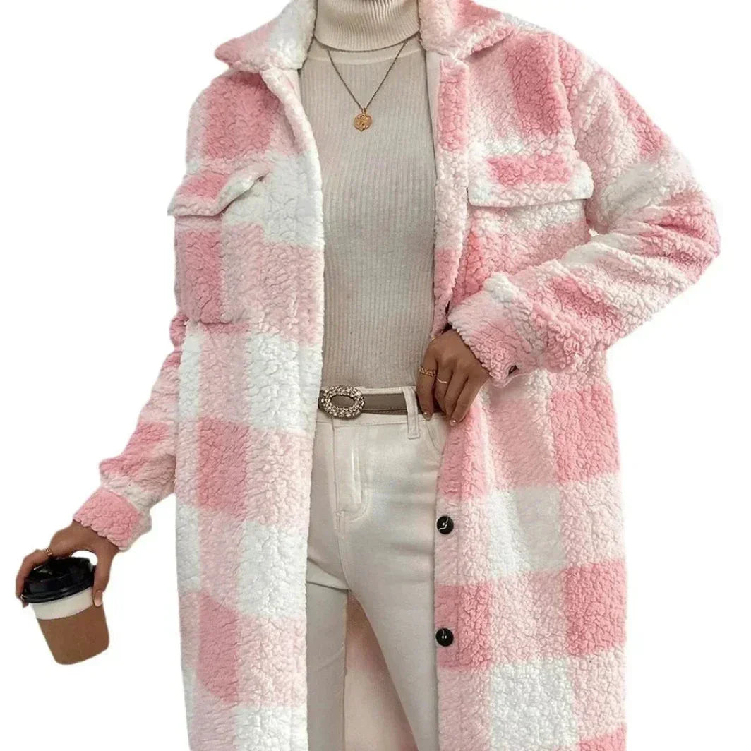 Women's Plaid Longline Trench Coat