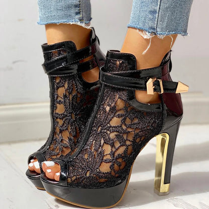 Elegant Floral High Heels