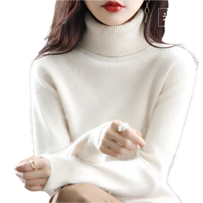 Luxurious Pure Cashmere Lady Turtleneck Jumper