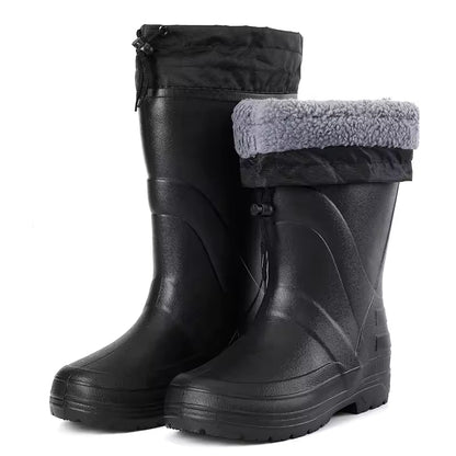 Warm Insulated Rain Boots with Fleece - OutfitLondon