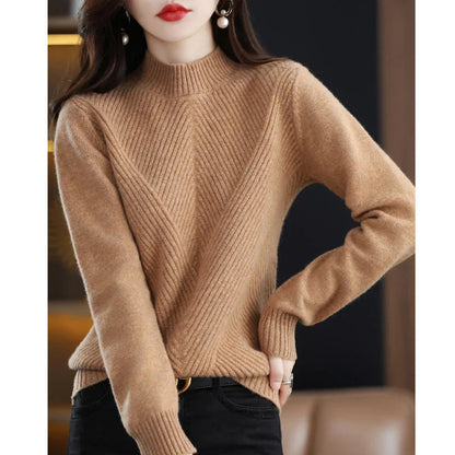 Cozy Ladies Cable Knit Pullover Sweater