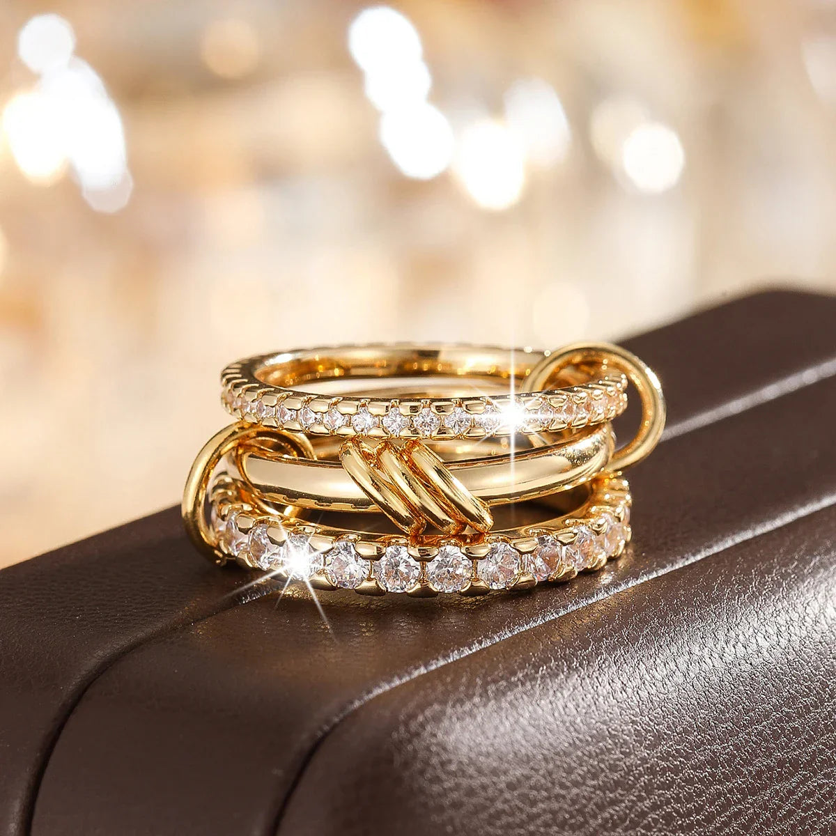 Classic Two Tone Copper Ring Set