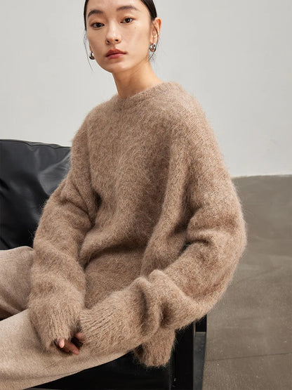 Soft Oversized Alpaca Knit Sweater - OutfitLondon
