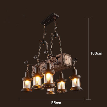 Farmhouse Style Wooden LED Light Fixture