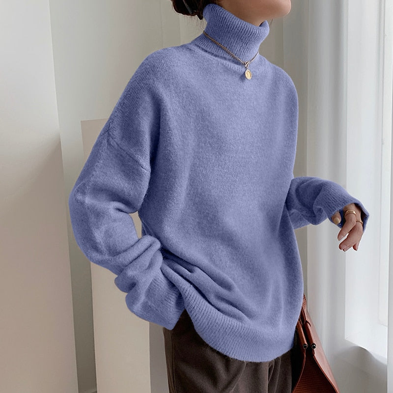 Soft Chunky Cold Weather Turtleneck Sweater