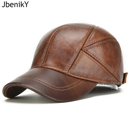 Genuine Leather Baseball Cap – High Quality Faux Fur Beanie - OutfitLondon