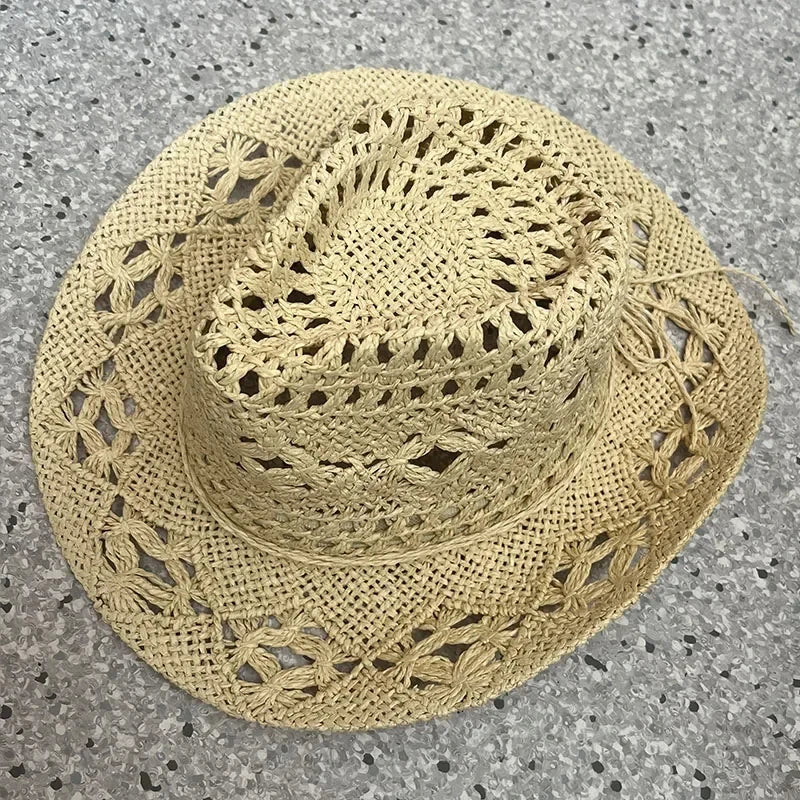 Classic Western Hat with Earthy Brown Beads