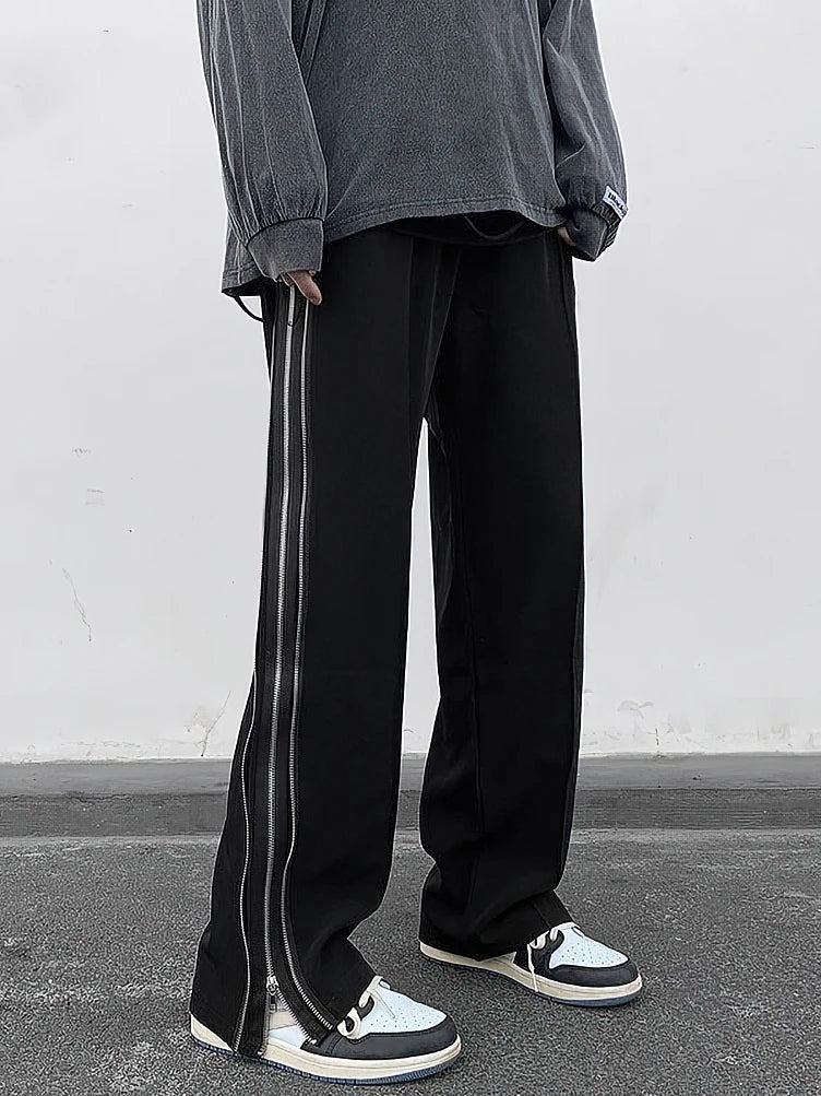 Relaxed Fit Split Leg Pants - OutfitLondon