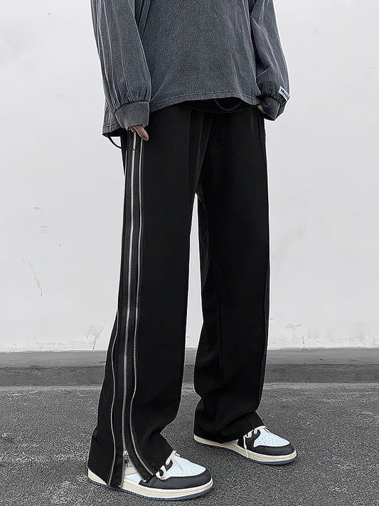Relaxed Fit Split Leg Pants - OutfitLondon