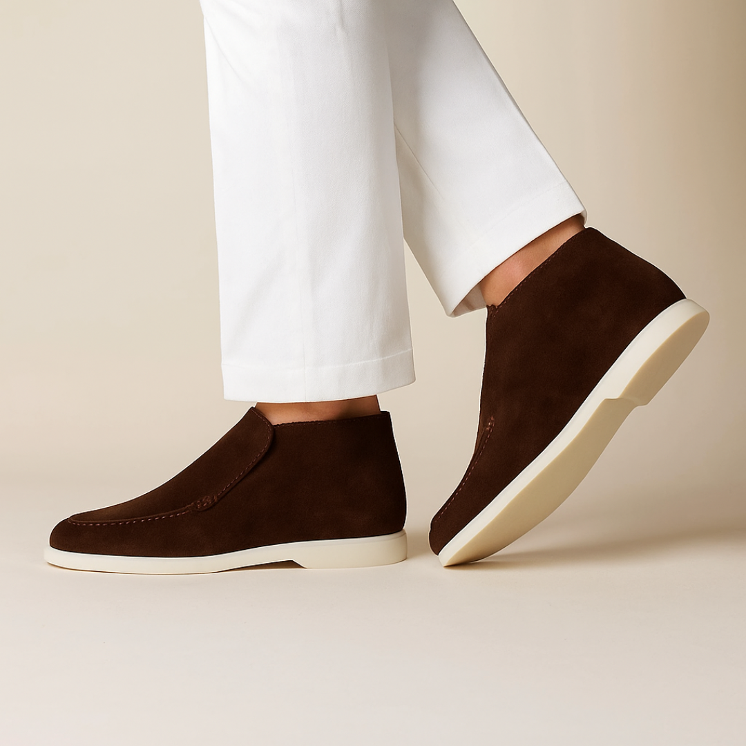 Men's Leather Slip On Ankle Boots