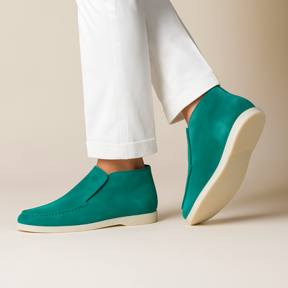 Men's Leather Slip On Ankle Boots