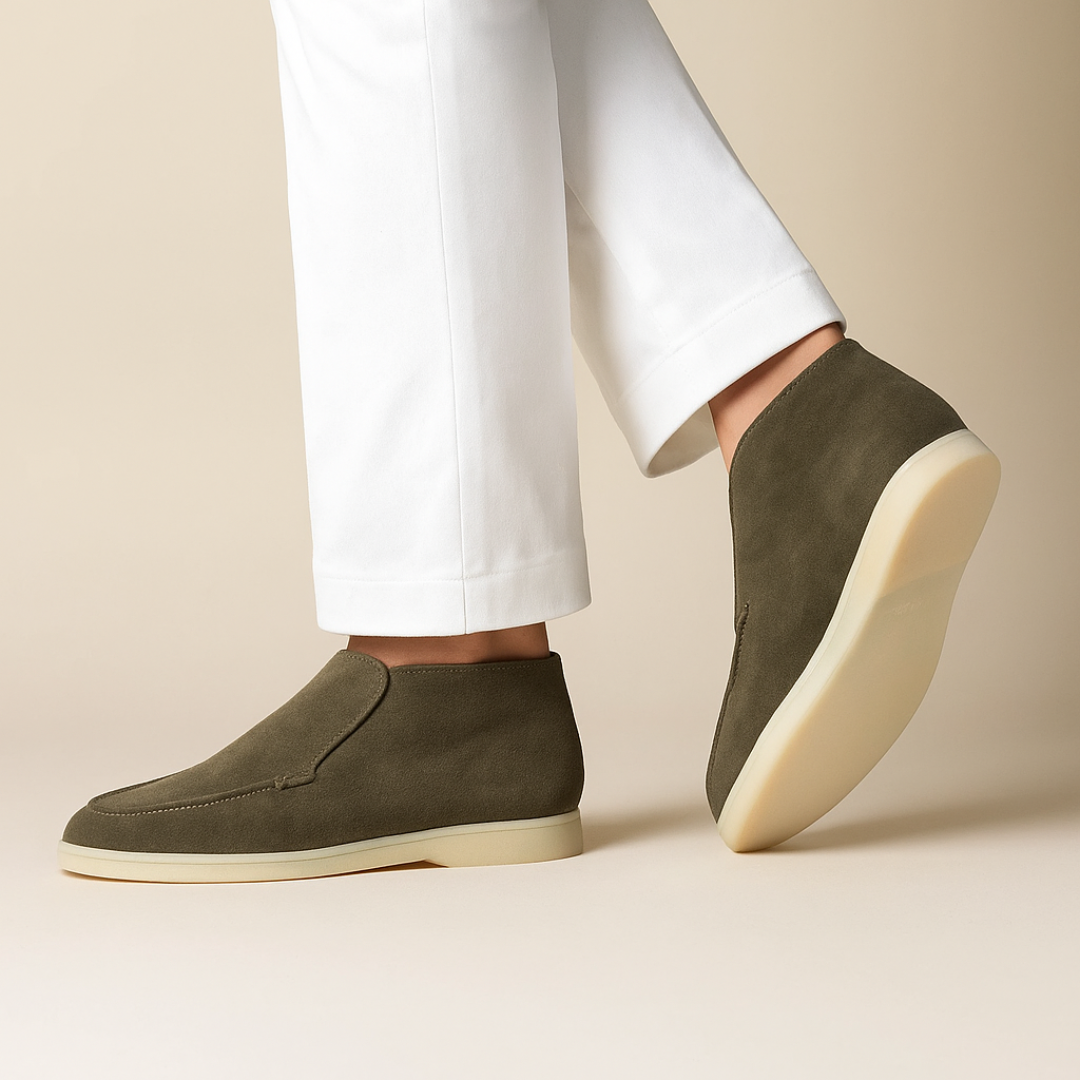 Men's Leather Slip On Ankle Boots