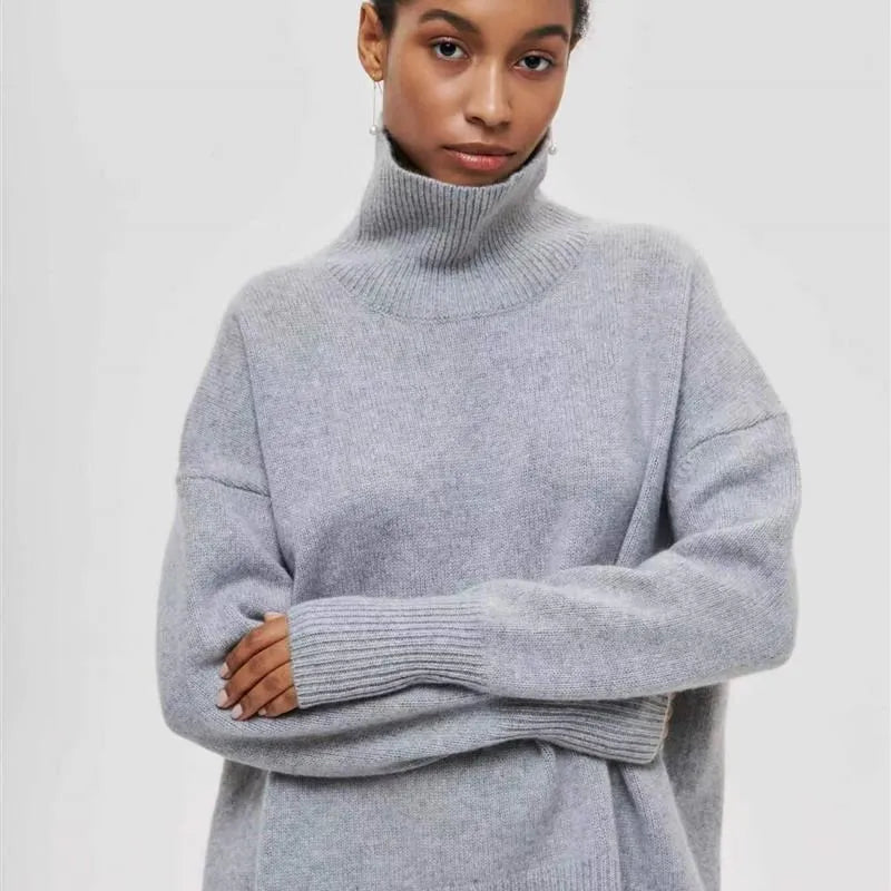 Cozy Big Fit Crew Neck Wool Sweater