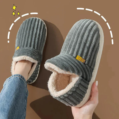 Plush Fleece Comfort Slippers – Warm Cozy House Shoes