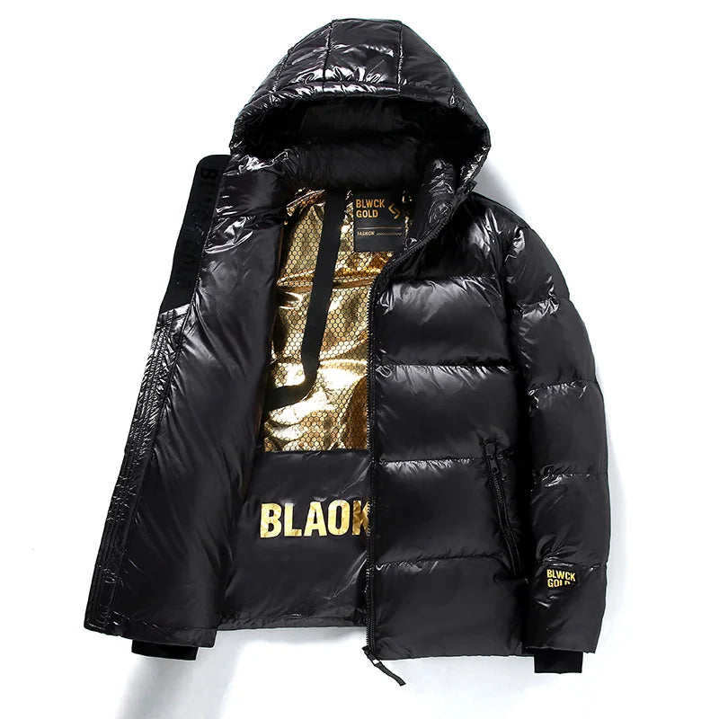 Warm Black Down Filled Hoodie Jacket