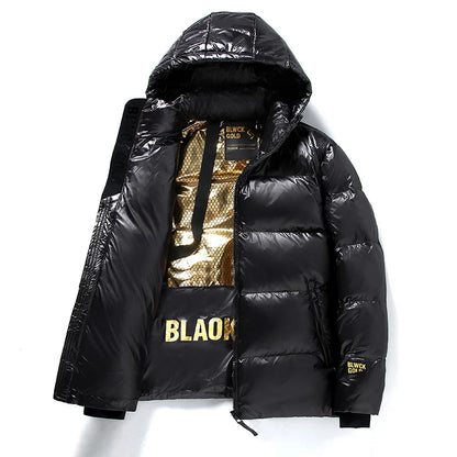 Warm Black Down Filled Hoodie Jacket