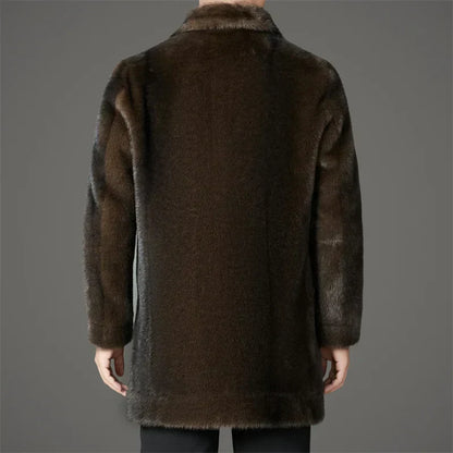 Warm Reversible Faux Fur Parka Coat