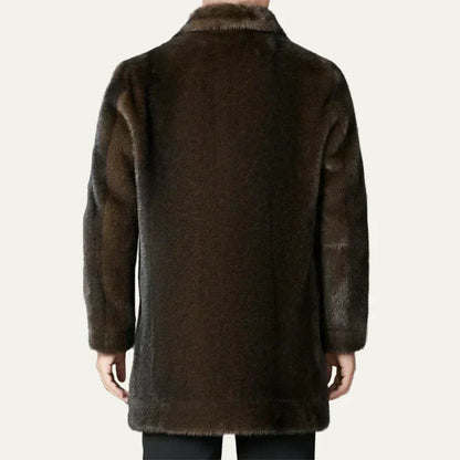Warm Faux Fur Double Breasted Winter Coat