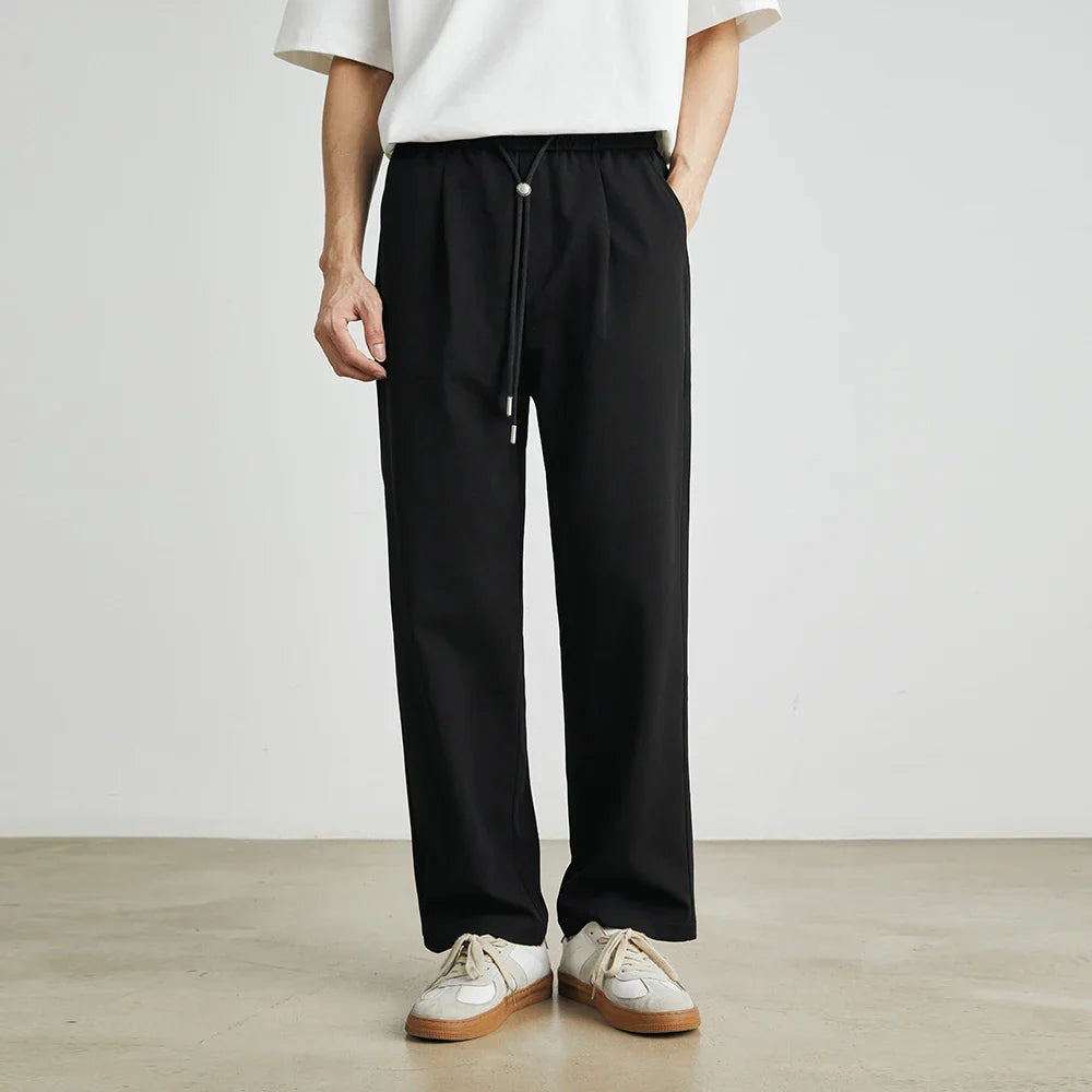 Relaxed Fit Elastic Waist Men's Pants