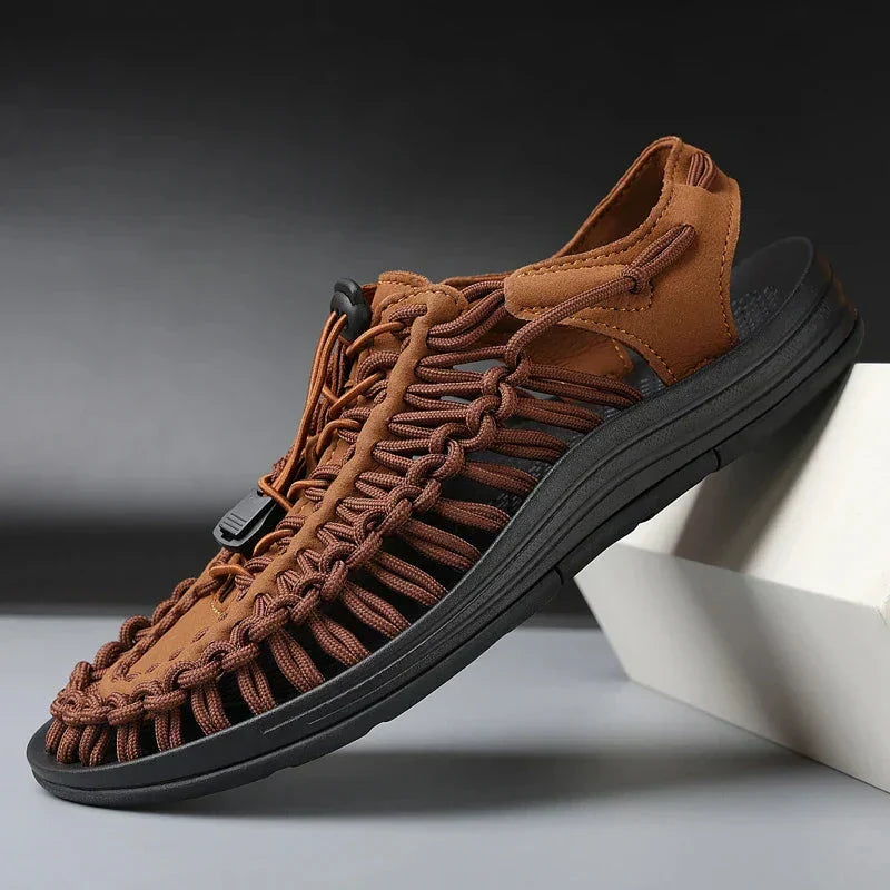 Comfortable Knit Sport Sandals – Soft Braided Strap Design - OutfitLondon