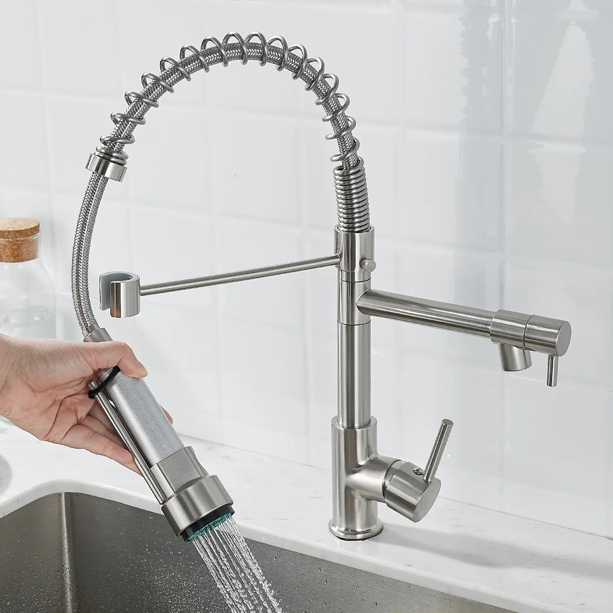 Elegant 2 Handle Kitchen Faucet In Black And Gold