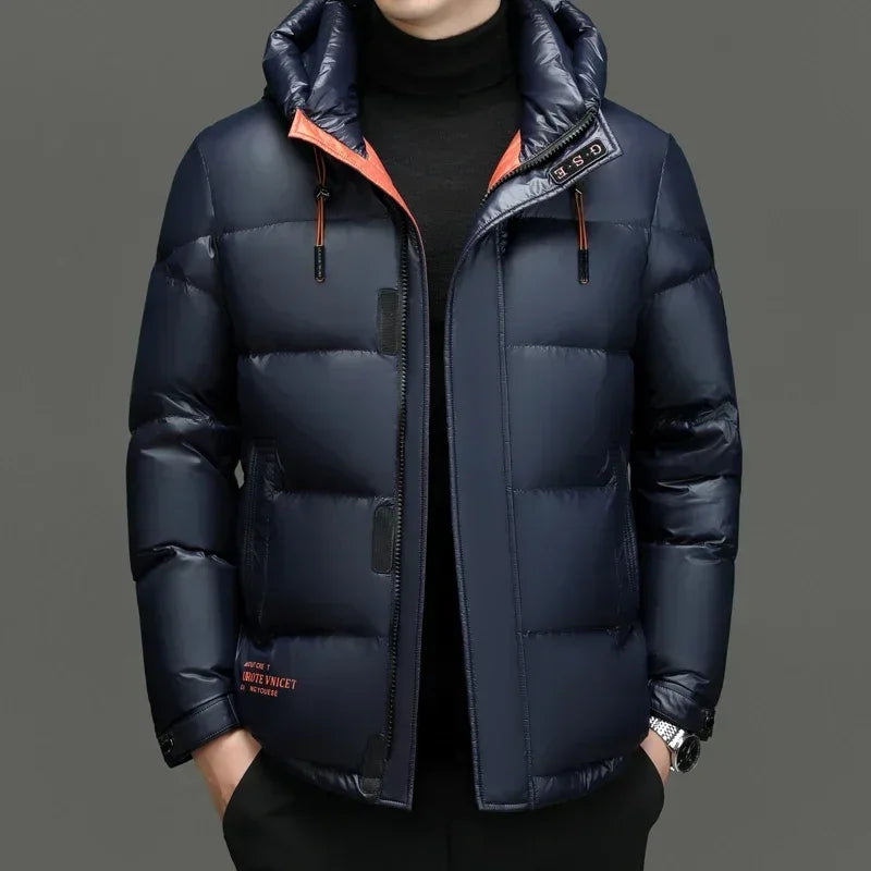 Warm Mens Hooded Parka Coat