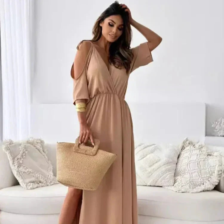 Elegant Cold Shoulder Formal Gown Dress - OutfitLondon