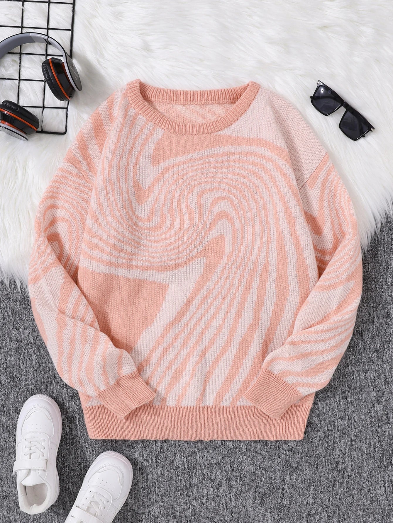 Abstract Wool Pullover Sweater