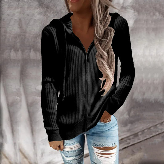 Warm Women's Zip Up Fleece Hoodie Jacket - OutfitLondon