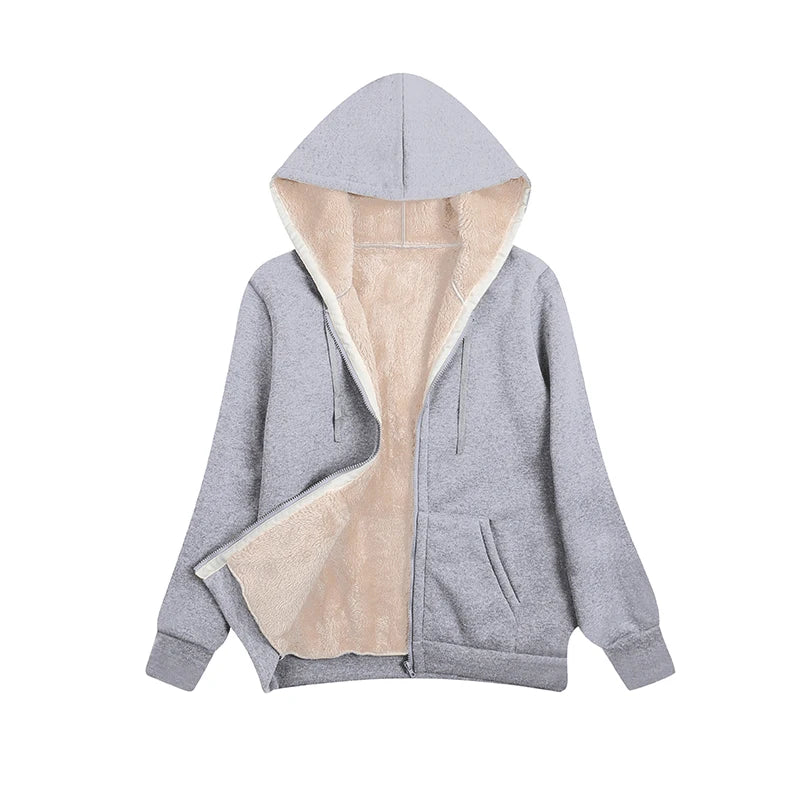 Warm Women's Fleece Hoodie for Winter Season