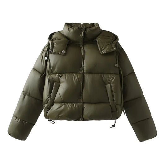 Women's Quilted Puffer Jacket Hooded - OutfitLondon