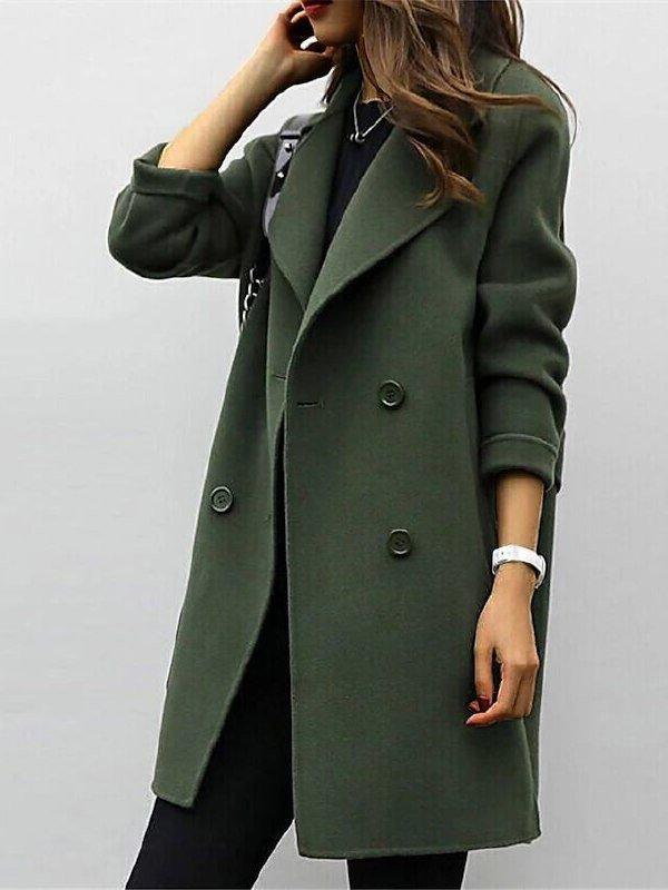 Women's Chic Black Trench Coat - Timeless Winter Fashion - OutfitLondon
